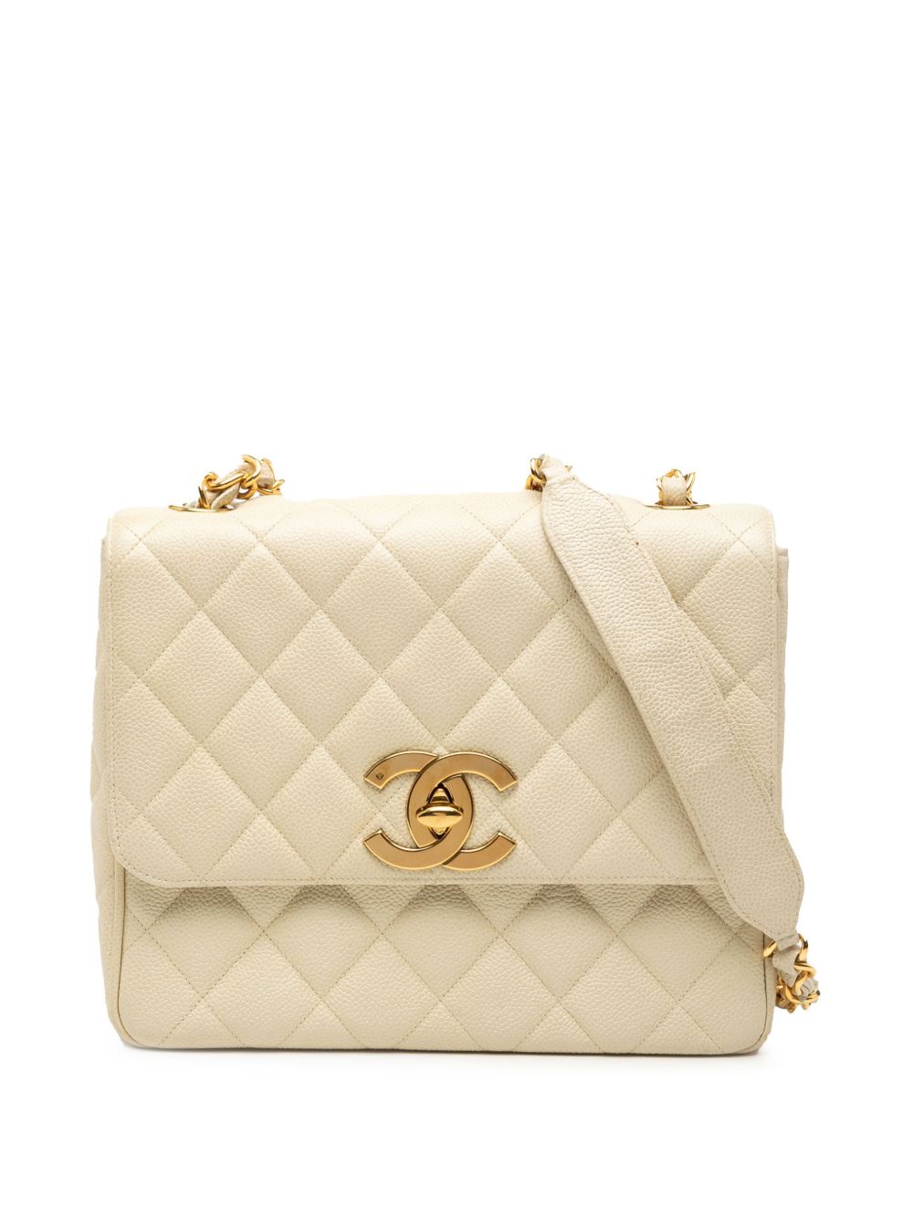 1994-1996 XL CC Quilted Caviar Square Single Flap crossbody bag