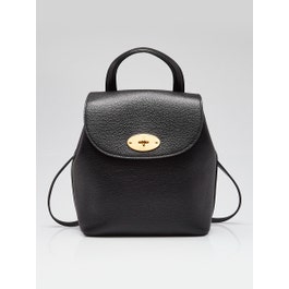 Mulberry Black Pebbled Leather Bayswater Mini Backpack Bag