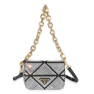 Satin Crystal Chain Shoulder Bag Mini