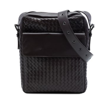 Nappa Leather Intrecciato Front Pocket Crossbody