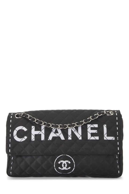 Black Nylon Logo Half Flap