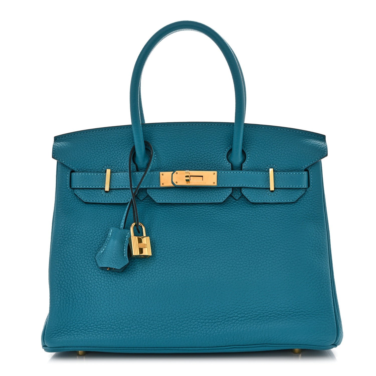 Hermes Taurillon Clemence Birkin 30 Turquoise