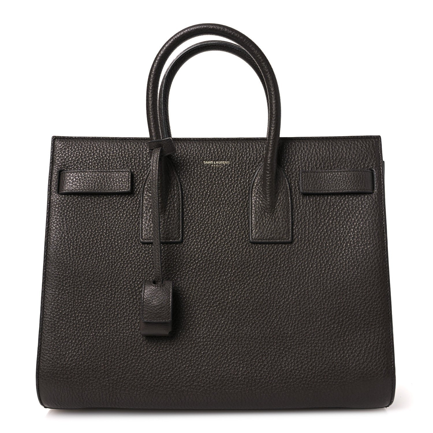 Saint Laurent Grained Calfskin Small Sac De Jour Dark Brown