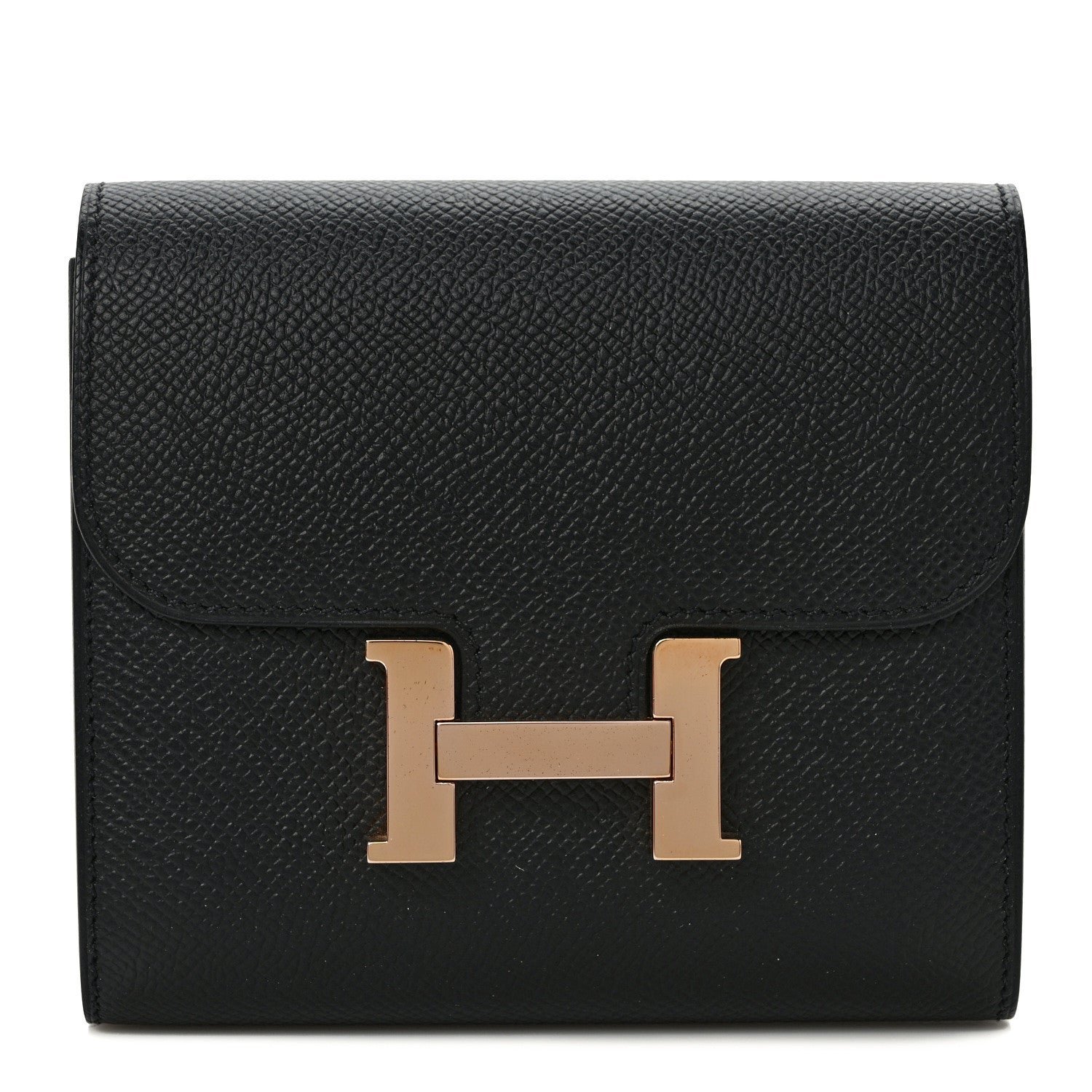 Hermes Epsom Constance Compact Passant Wallet Black