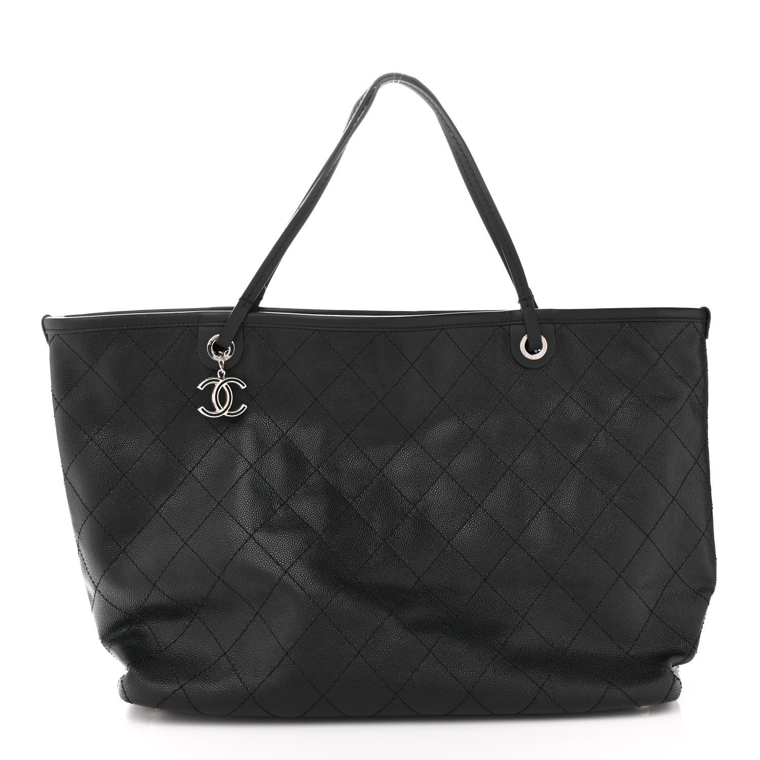 Chanel Grained Calfskin Large Shopping Fever Tote Black