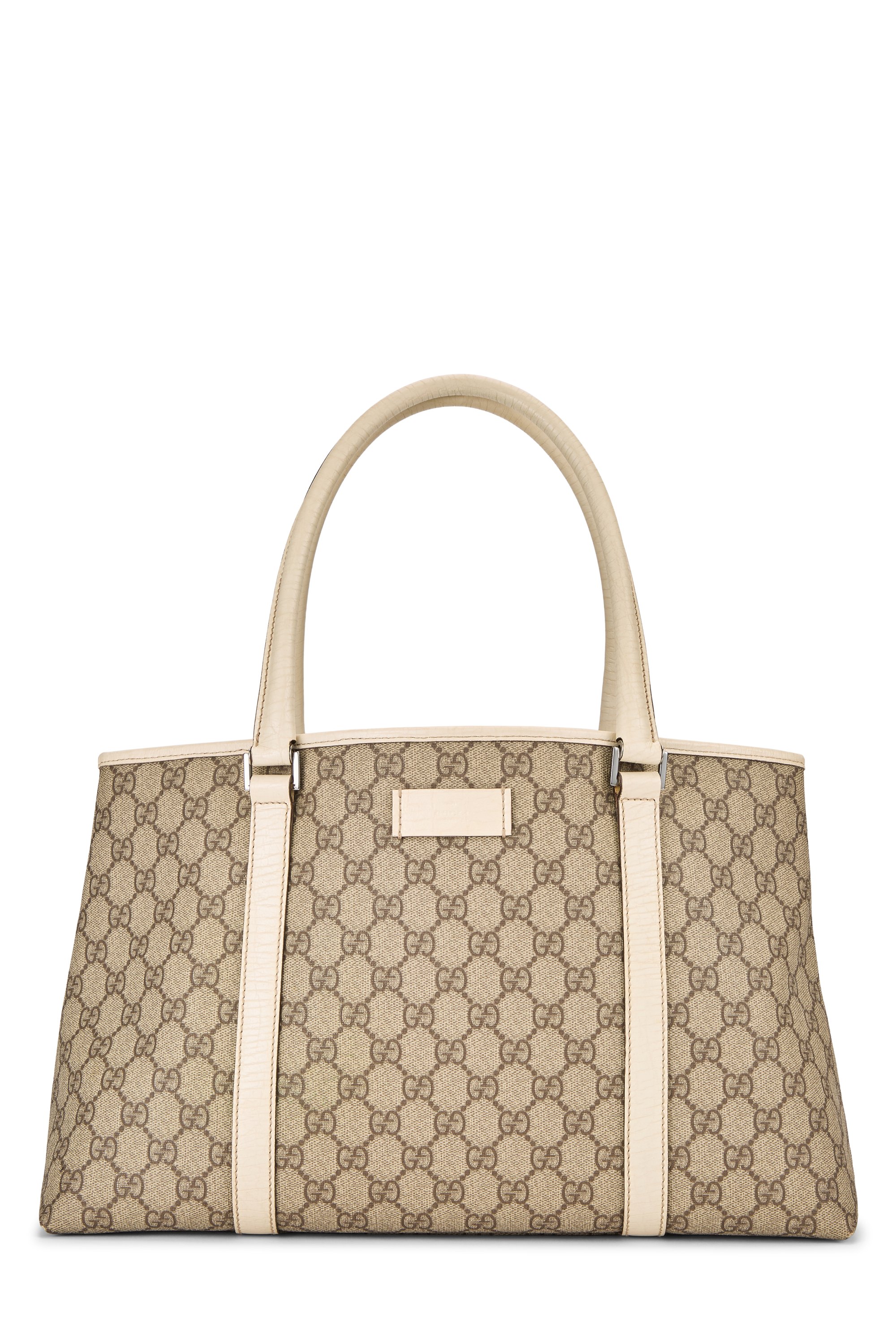 White GG Supreme Canvas Tote Large