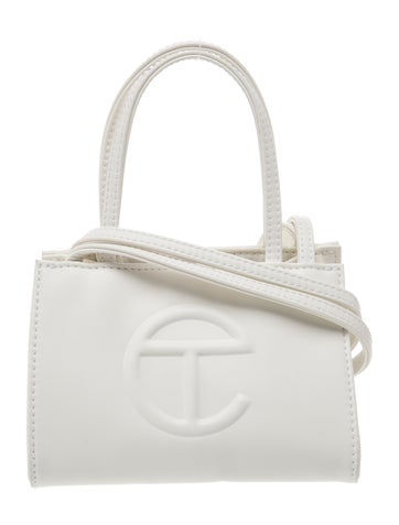 Telfar Vegan Leather White Shopping Bag Small