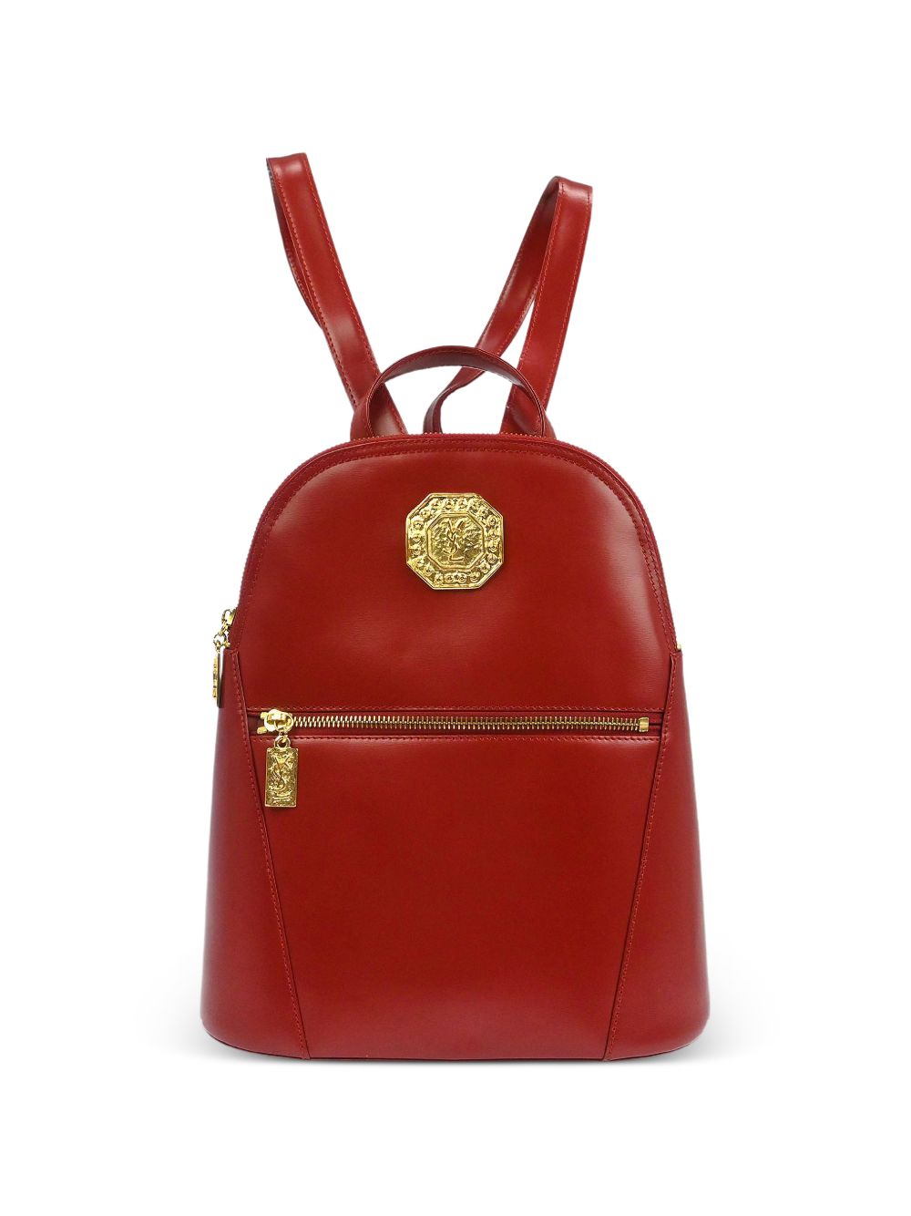 1990s applique leather backpack