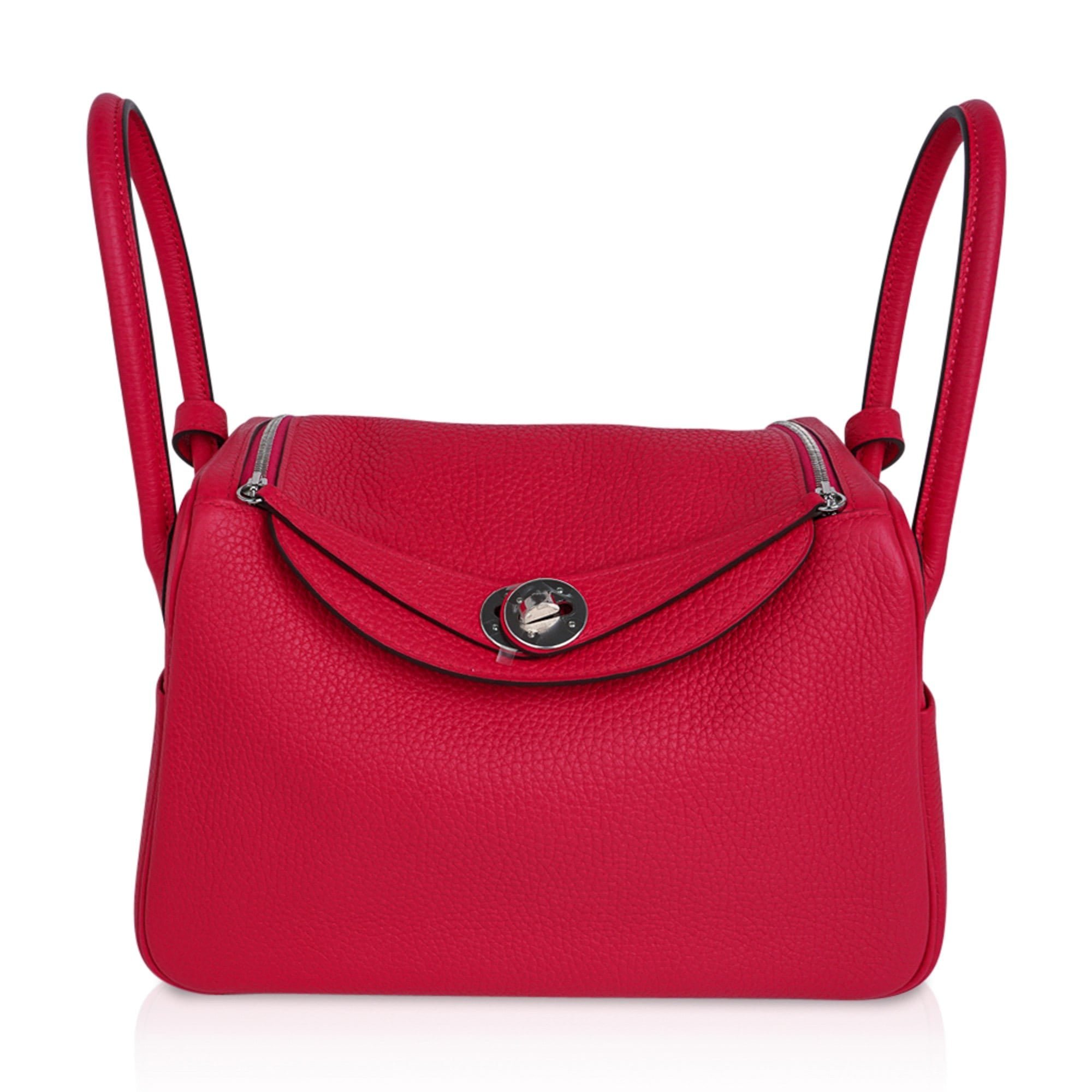 Hermes Hermes Lindy 26 Bag Rose Extreme Clemence Leather with Palladium Hardware