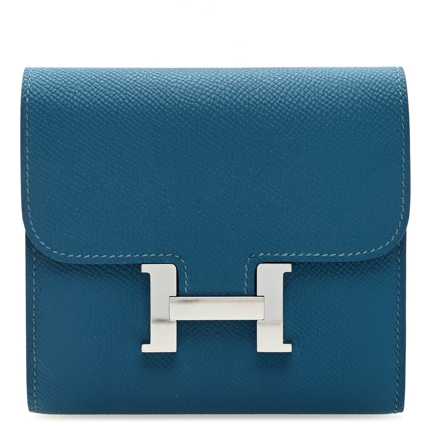Hermes Epsom Constance Compact Wallet Bleu Izmir