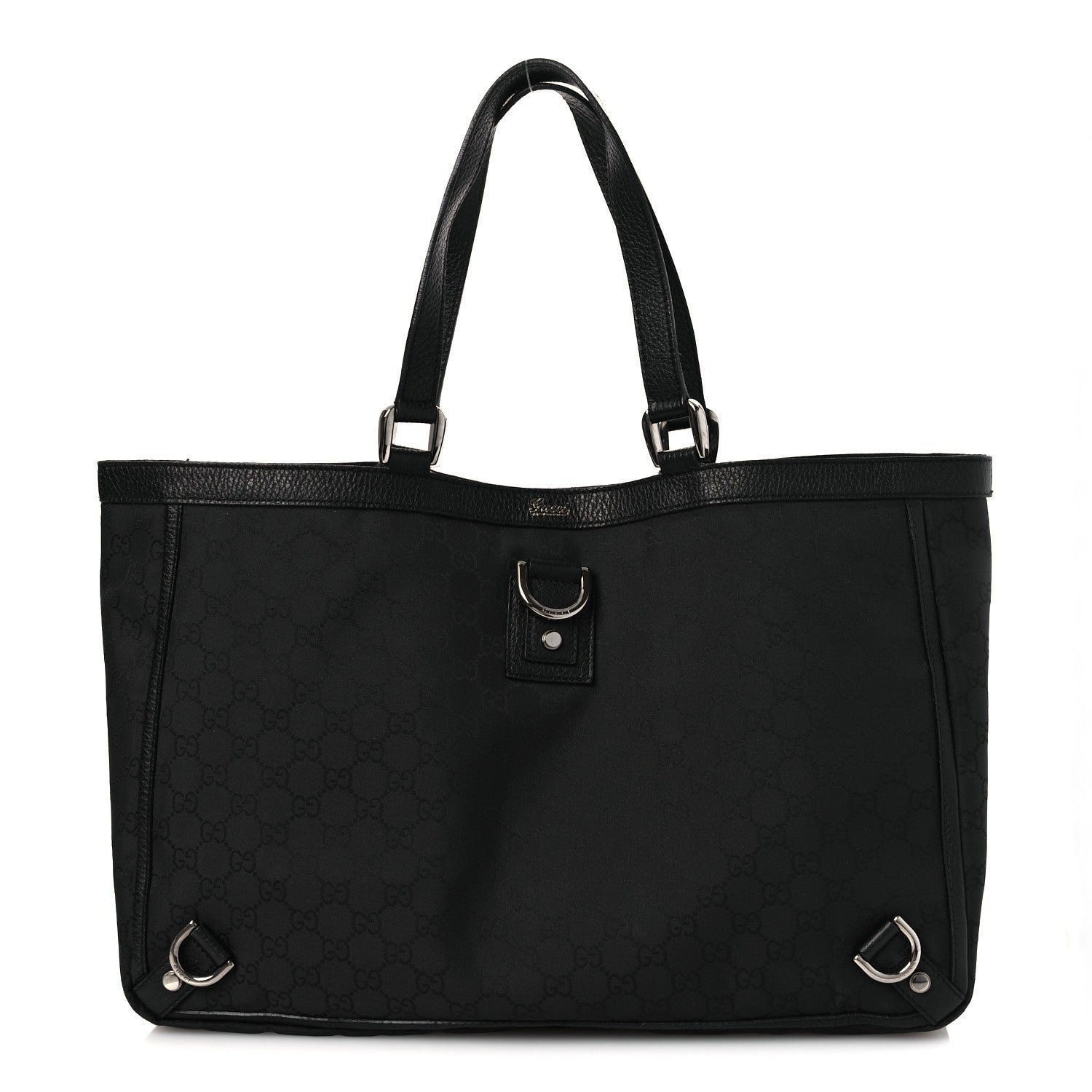 Gucci Nylon Monogram Large Abbey Tote Black