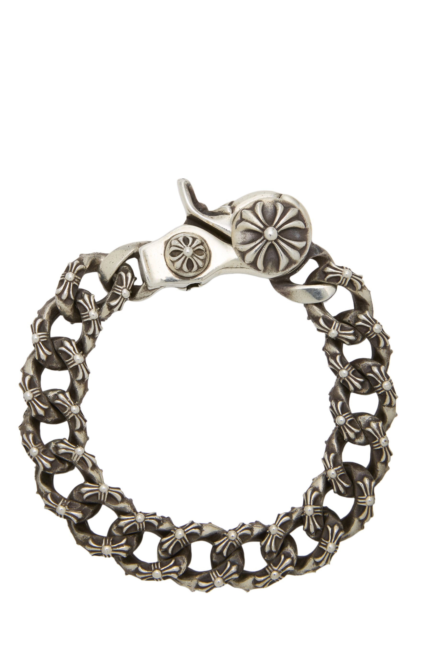 Chrome Hearts Sterling Silver Fancy Link Bracelet