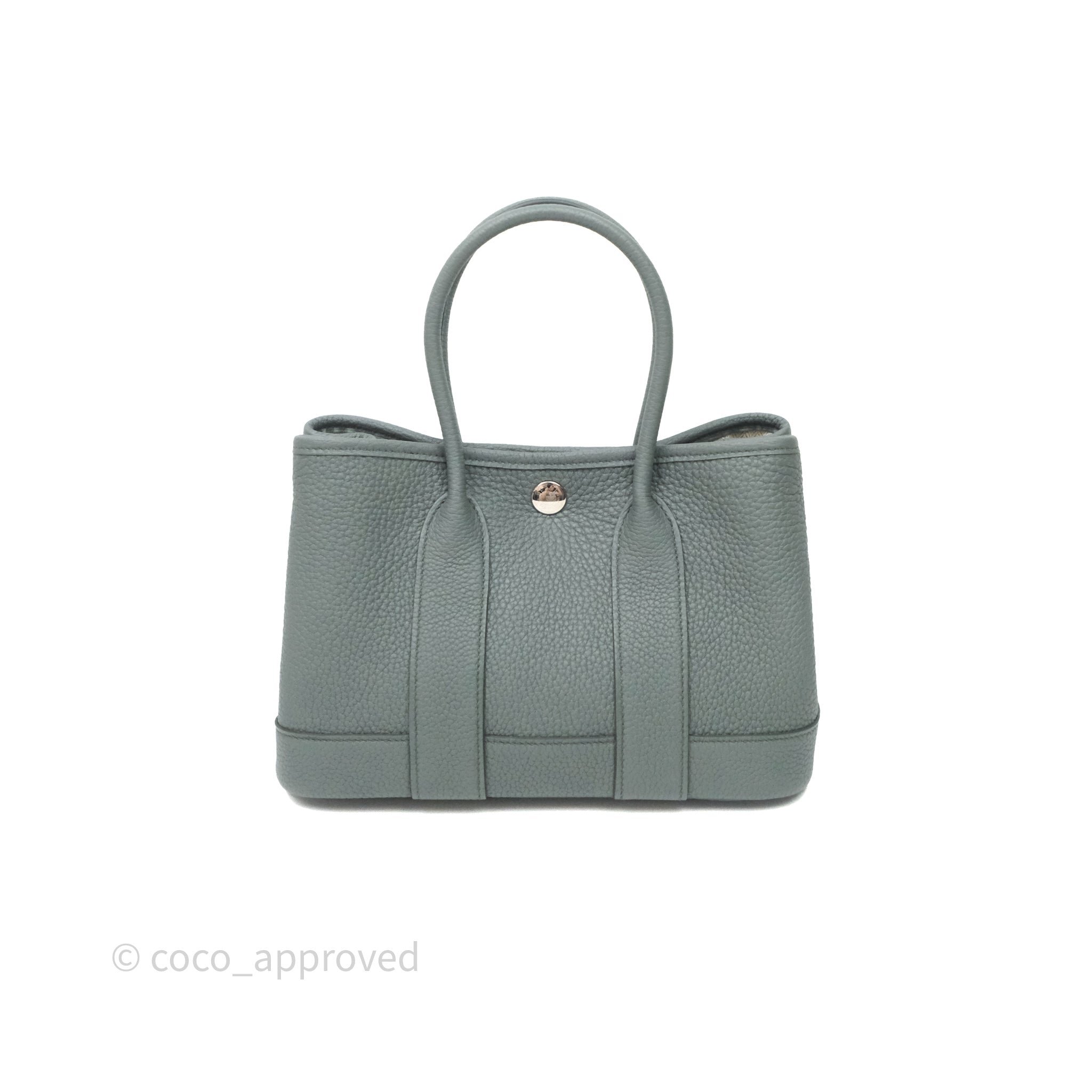 Hermès Mini Garden Party 23 Vert Amande 63 Palladium Hardware