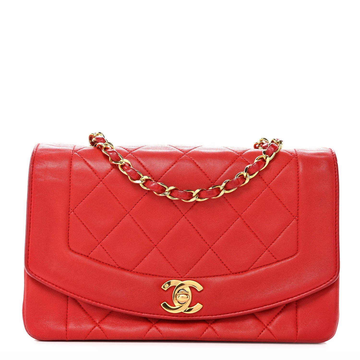Chanel Lambskin Quilted Small Single Flap Red