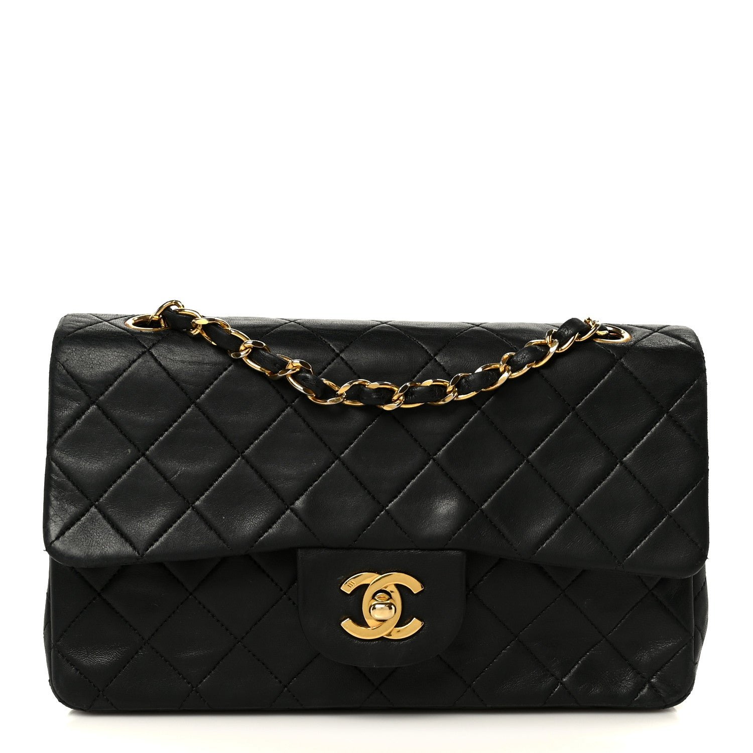 Chanel Lambskin Quilted Small Double Flap Black