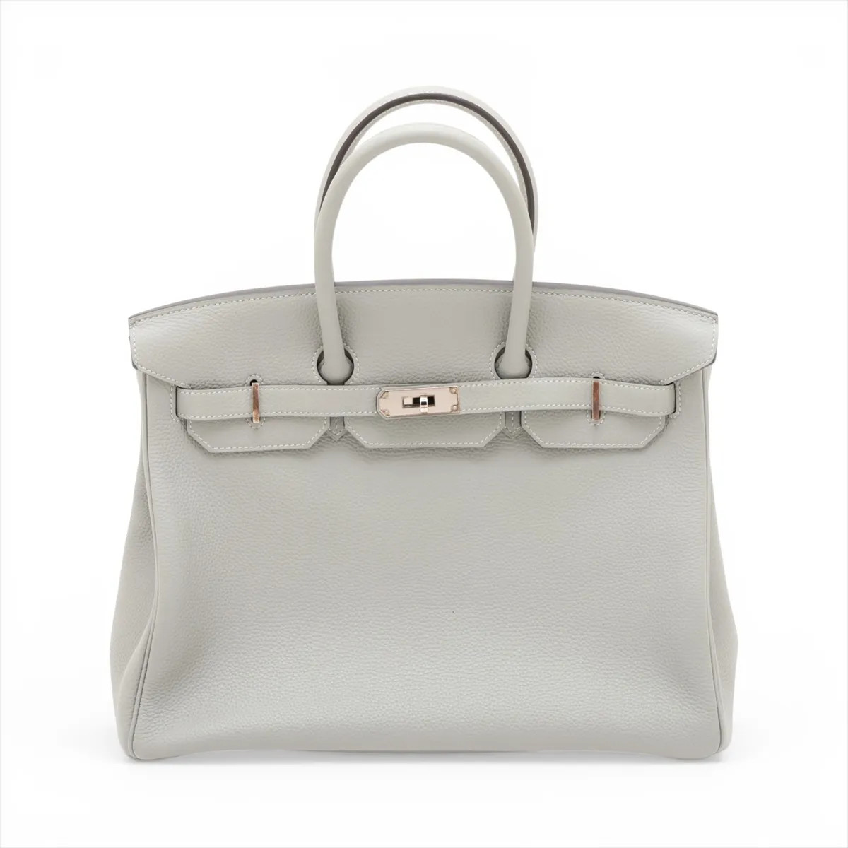 Hermes Hermès Birkin 35 Le Tournay Verso Togo Gris mouette × Blue agate Silver Metal Fi
