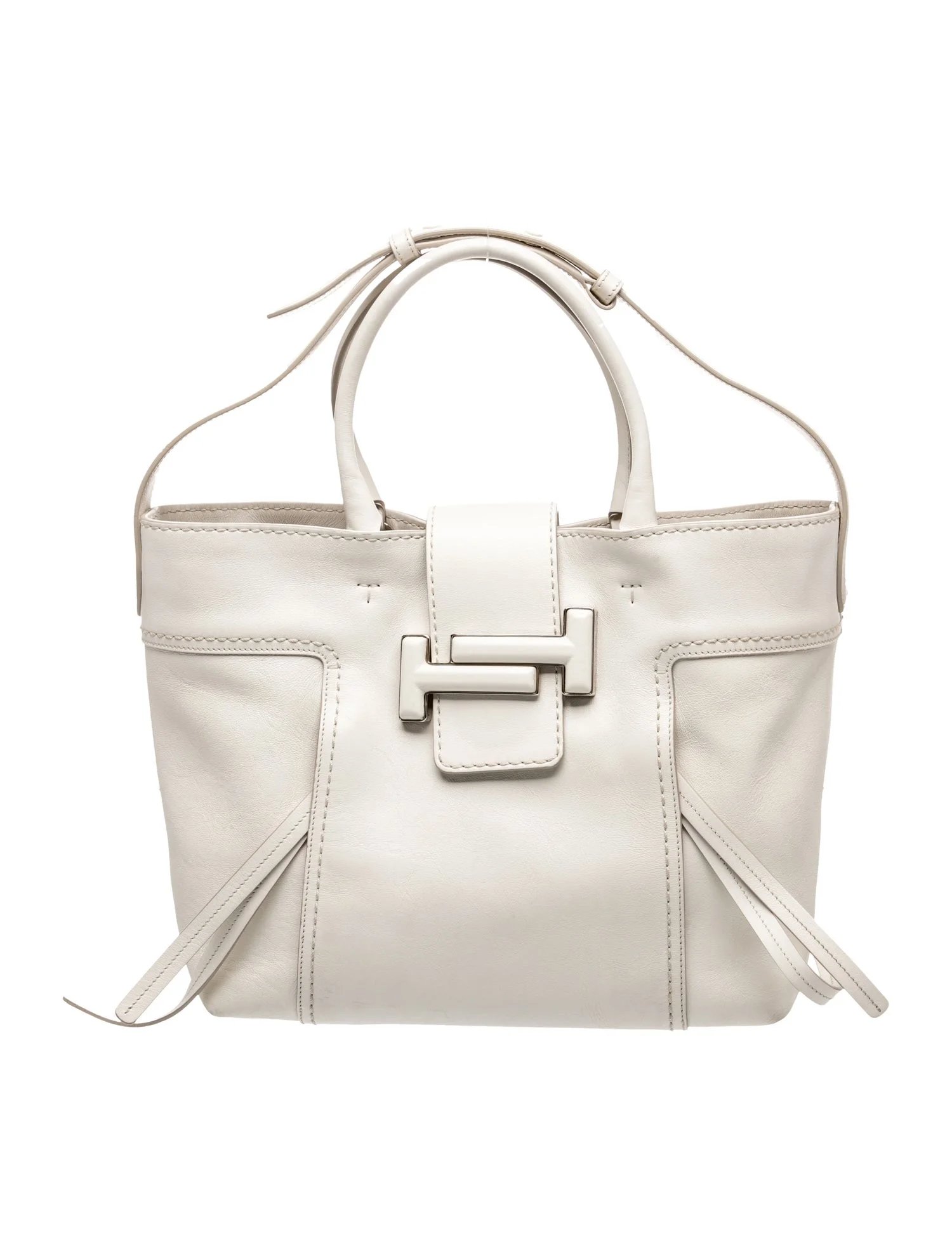 Leather Double T Shopping Medium