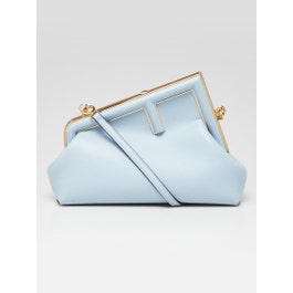 Fendi Fendi Light Blue Calfskin Leather Small First Bag 8BP129
