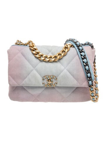 Large Denim 19 Flap Bag