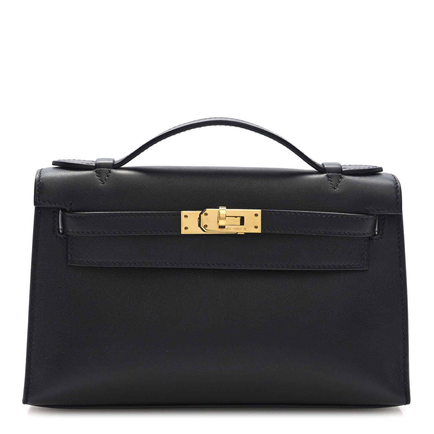 Hermes Swift Kelly Pochette Clutch Black