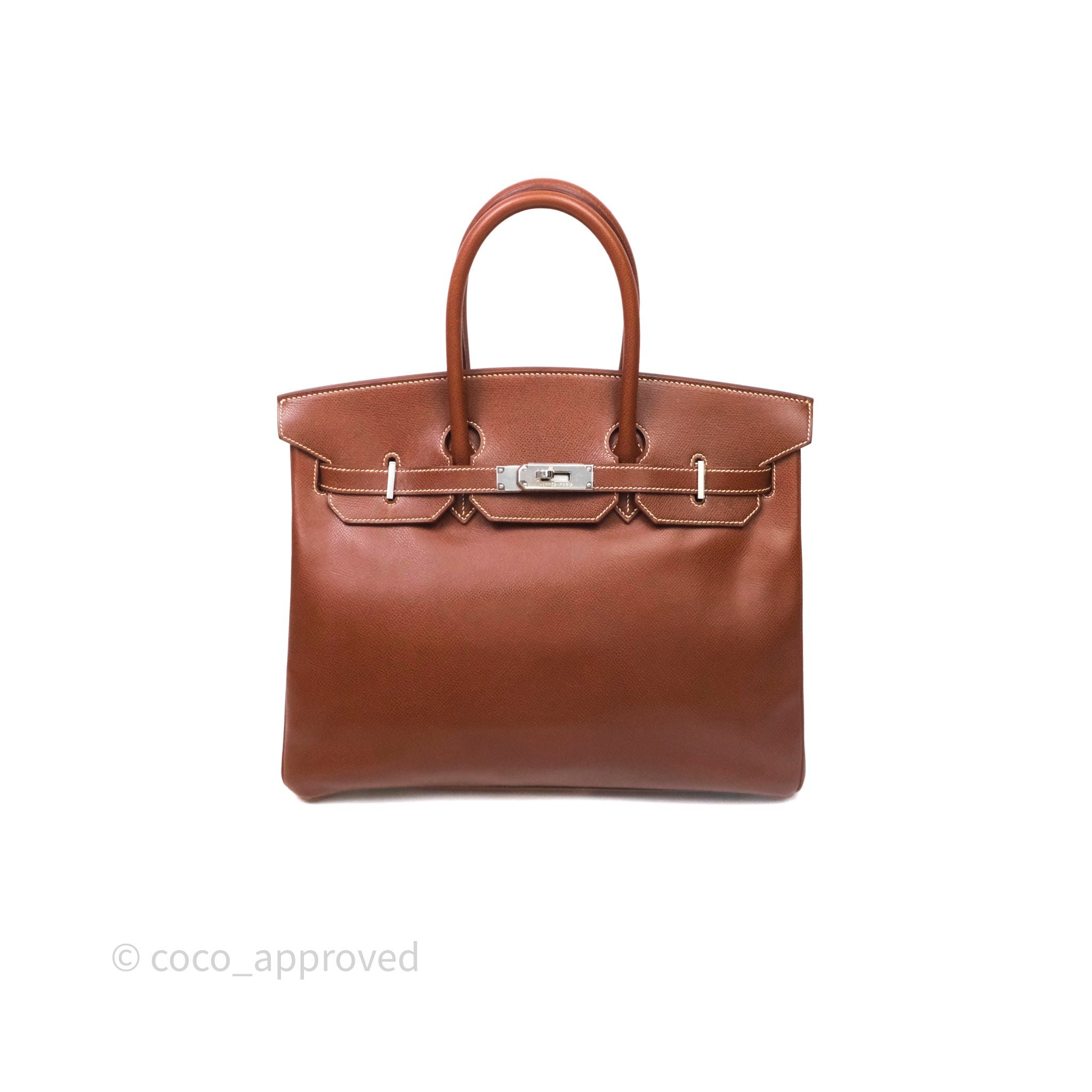 Hermès Birkin 35 Noisette Lisse Palladium Hardware