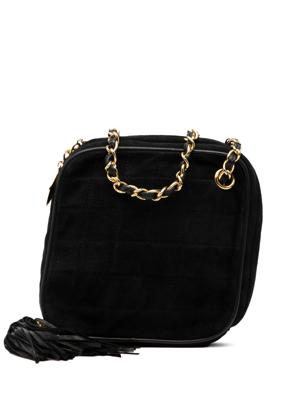 1989-1991 CC Quilted Suede Diamon Tassel Bag crossbody bag