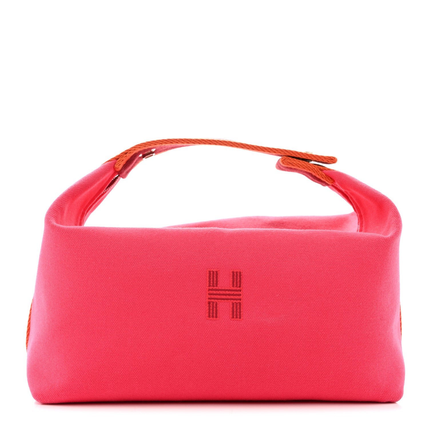 Hermes Canvas Large Bride-A-Brac Pouch Hibiscus