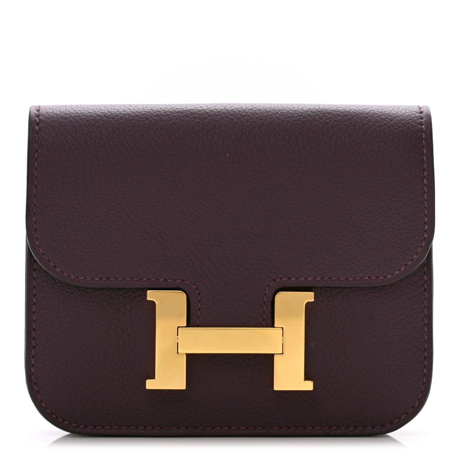 Hermes Evercolor Bi-Color Constance Slim Wallet Cassis Bleu Royale