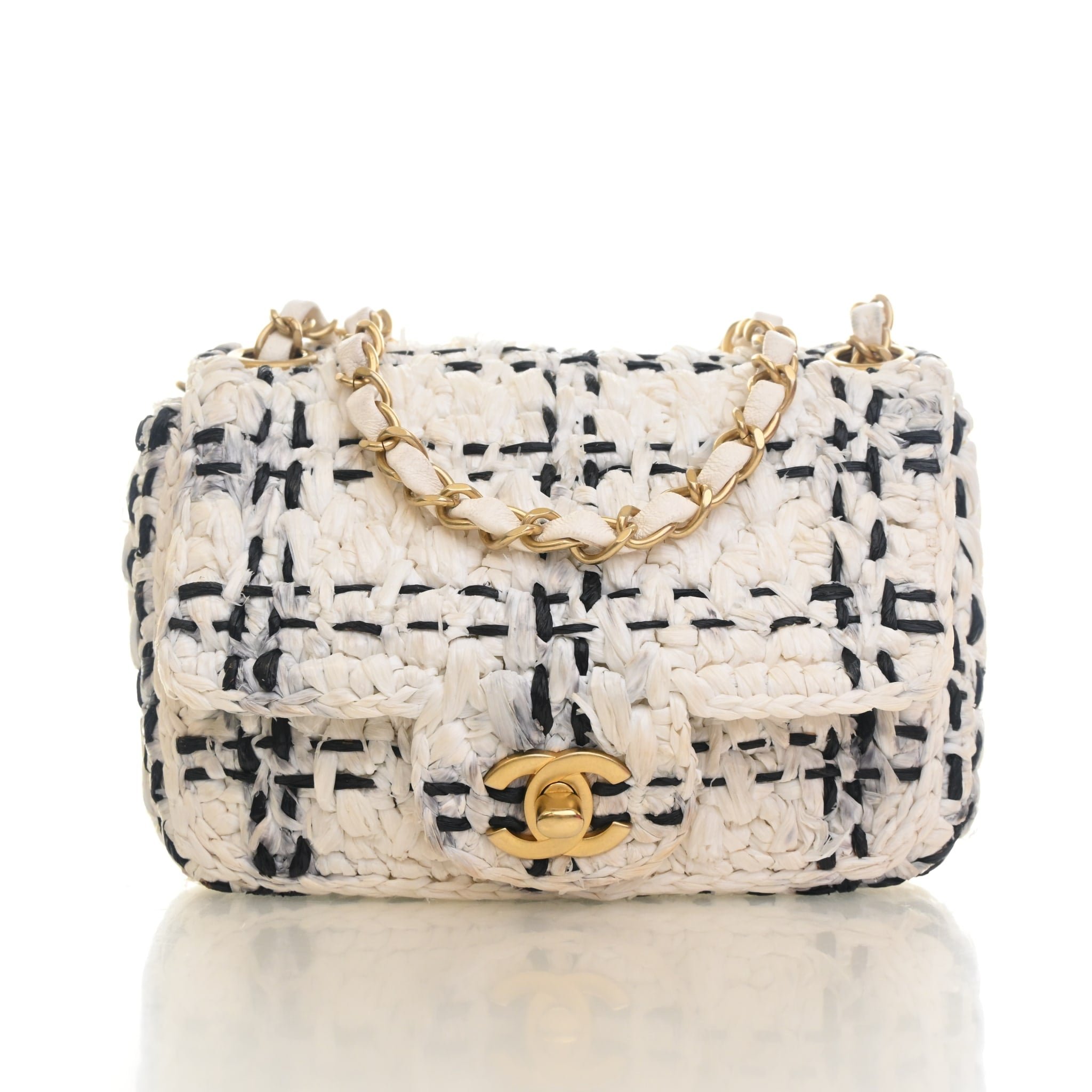 Chanel Mini Raffia Square Flap Bag