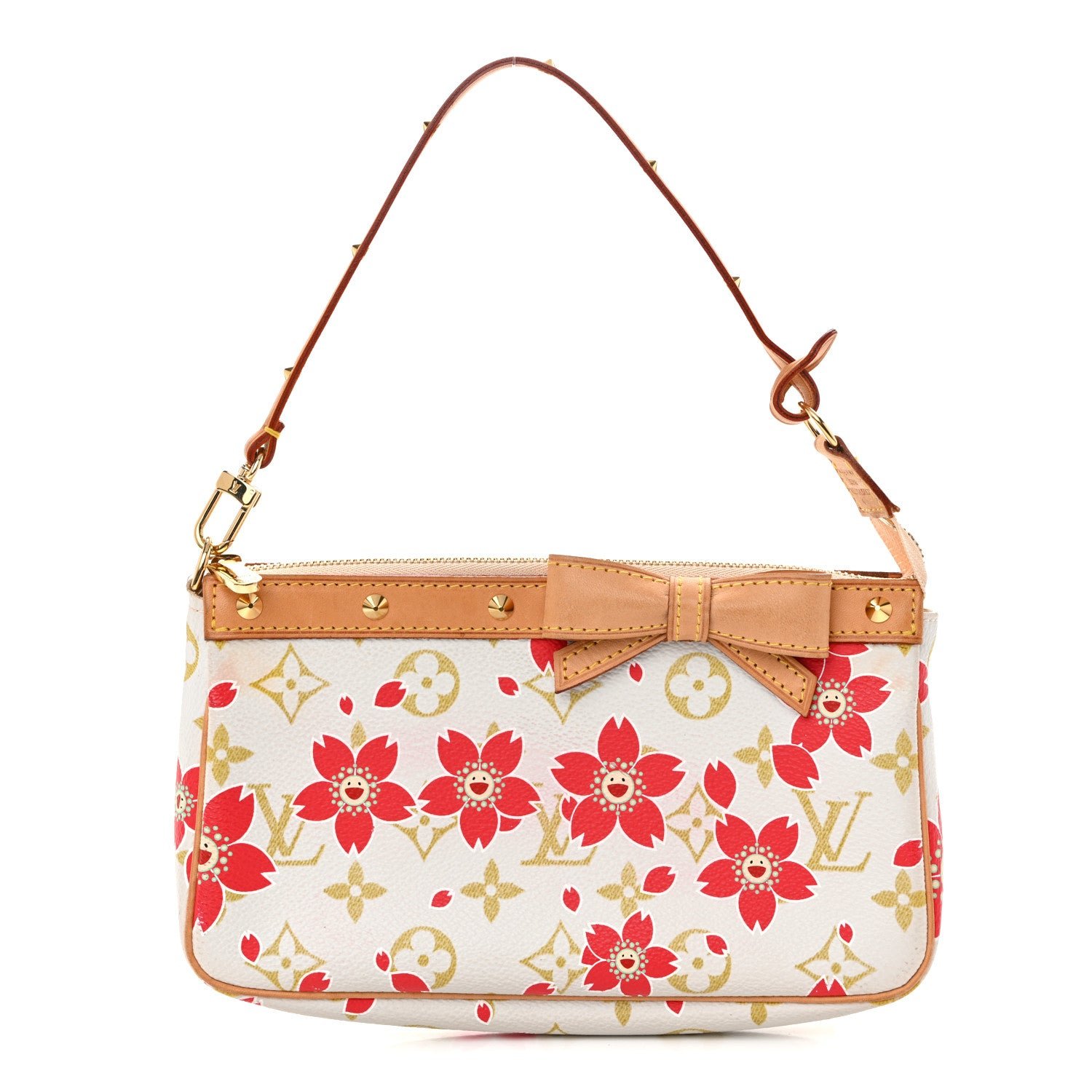 Louis Vuitton Monogram Cherry Blossom Pochette Accessories Red