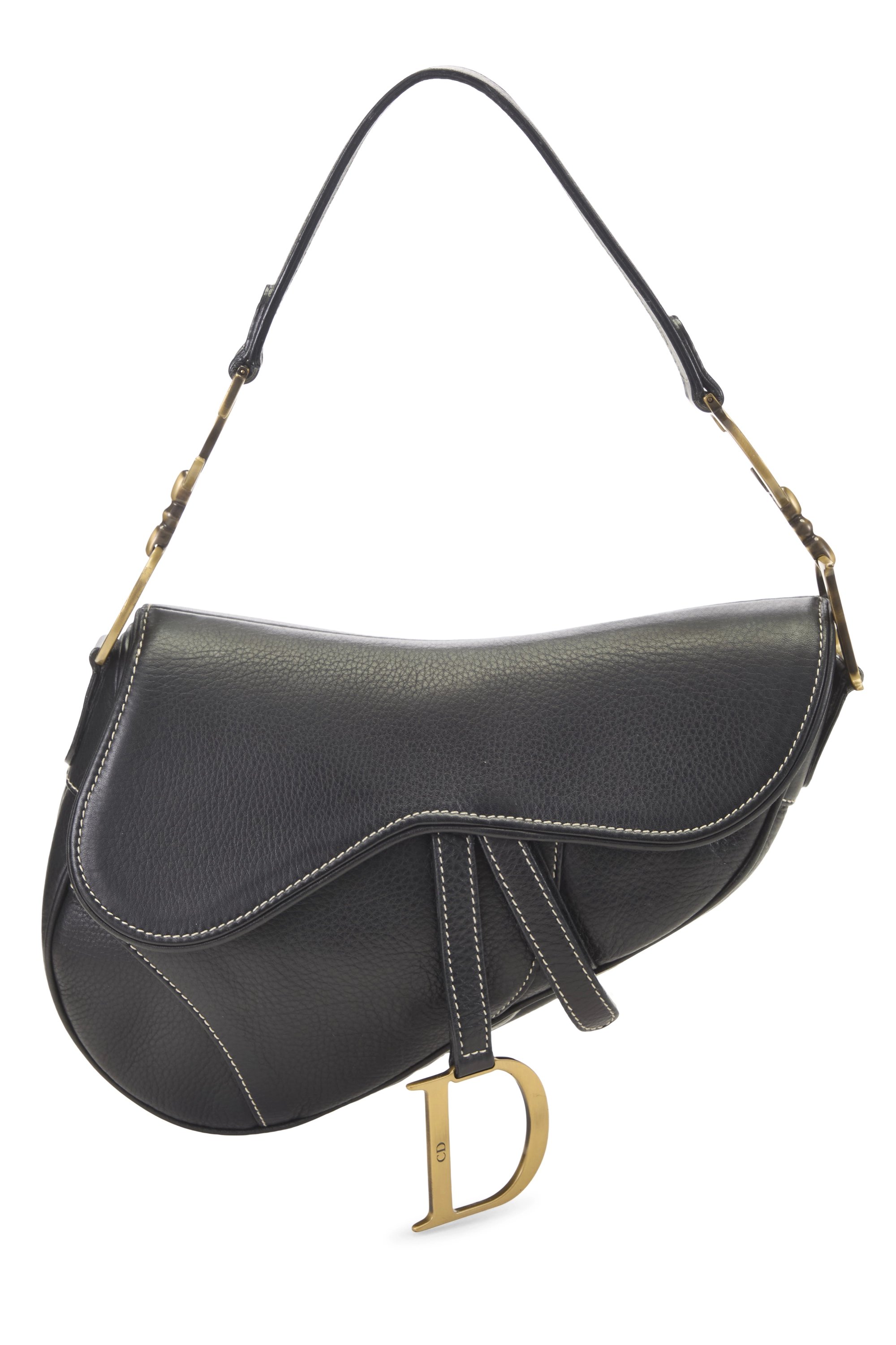 Black Leather Saddle Bag