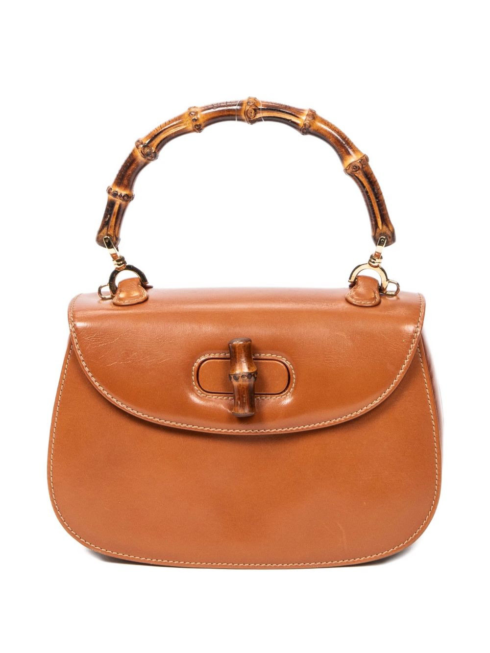 1990s bamboo-handle leather bag
