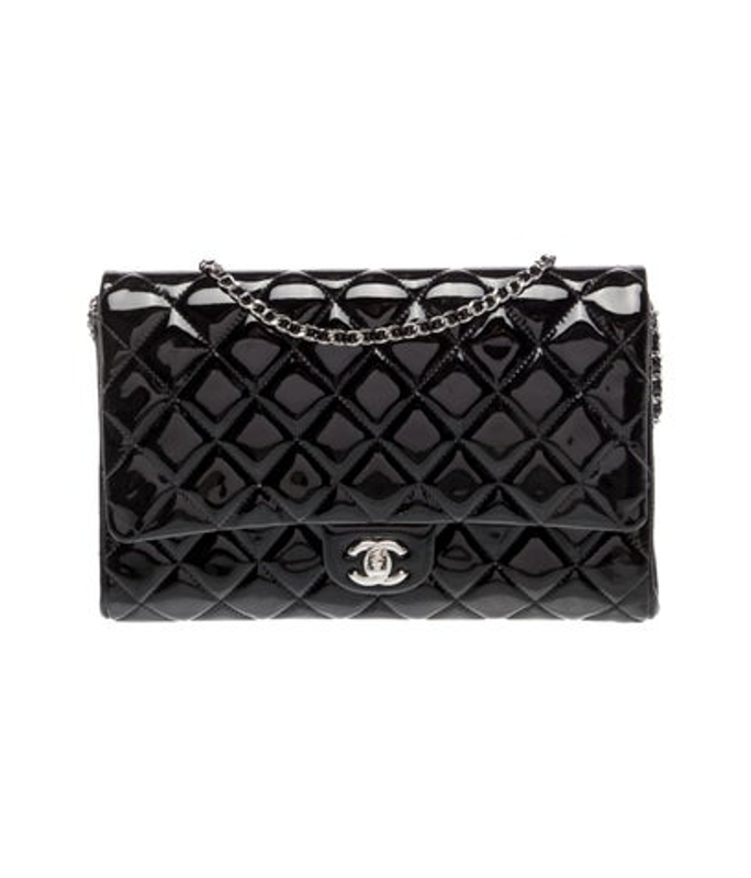 Chanel Patent New Clutch W Chain
