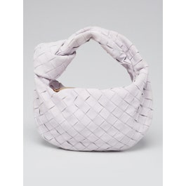 Bottega Veneta Bottega Veneta Light Purple Intrecciato Woven Suede Mini Jodie Bag