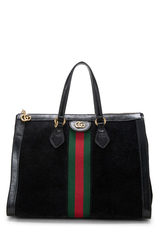 Gucci Black Suede Ophidia Tote Medium