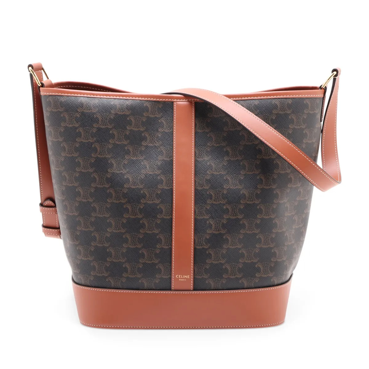 Celine Triomphe Medium buckets PVC & leather Shoulder bag Brown