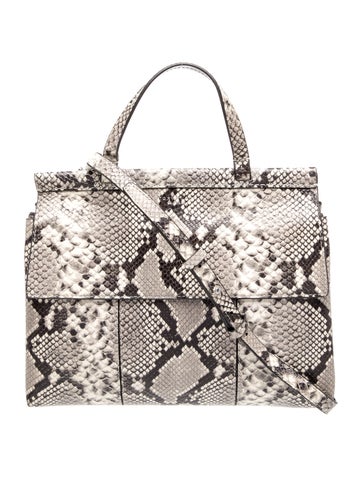 Embossed Leather Top Handle Bag
