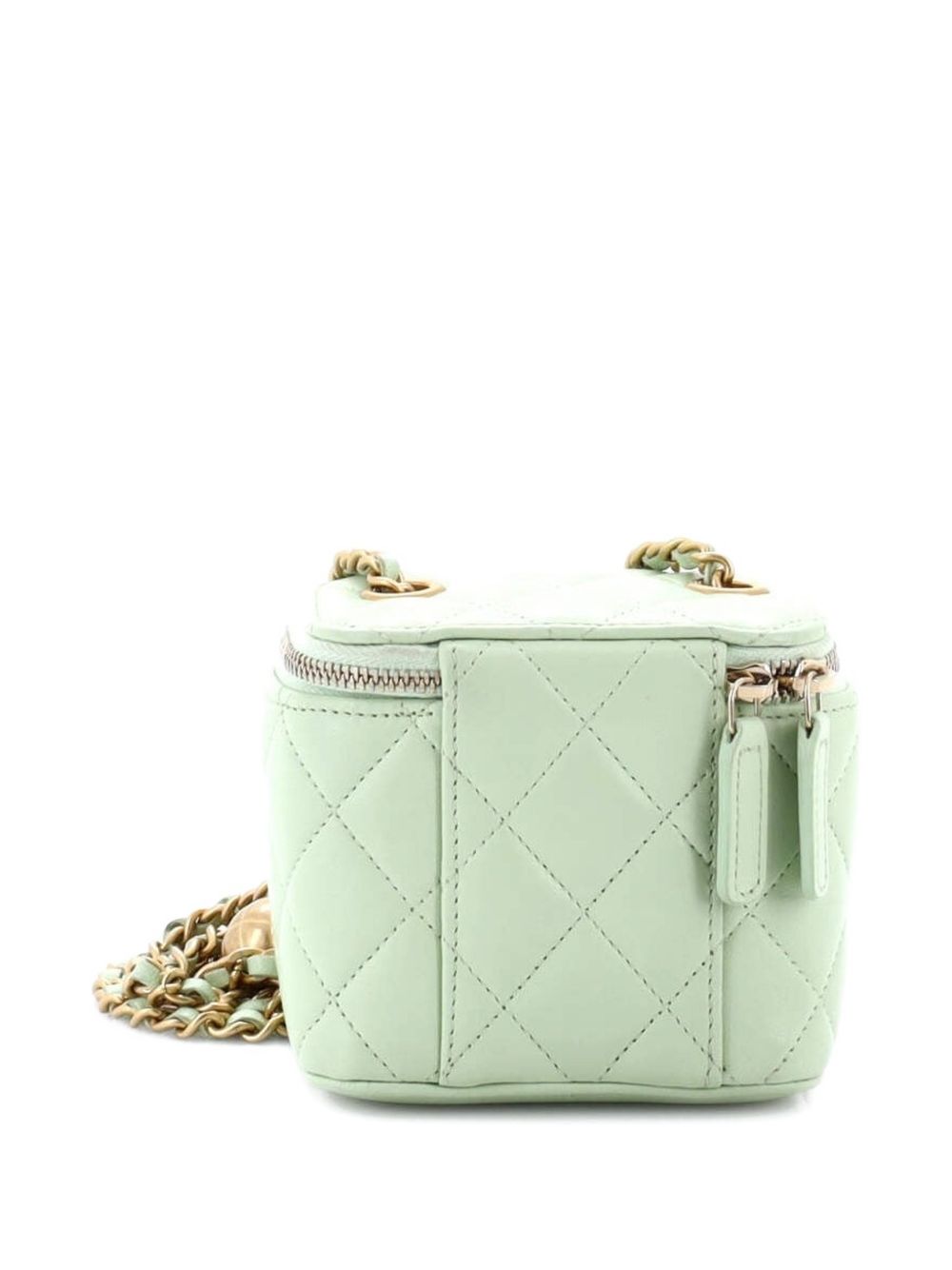 Pearl Crush Vanity Case with Chain Quilted Lambskin Mini clutch bag