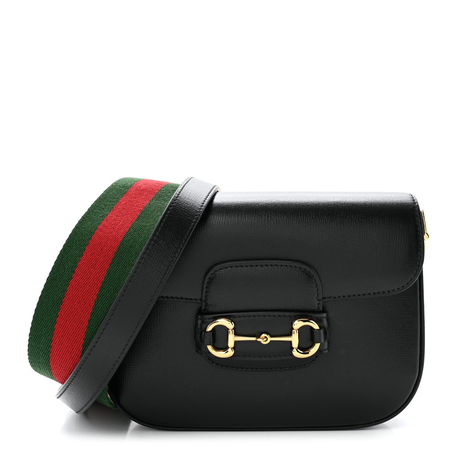 Gucci Azalea Calfskin Web Mini Horsebit 1955 Shoulder Bag Black