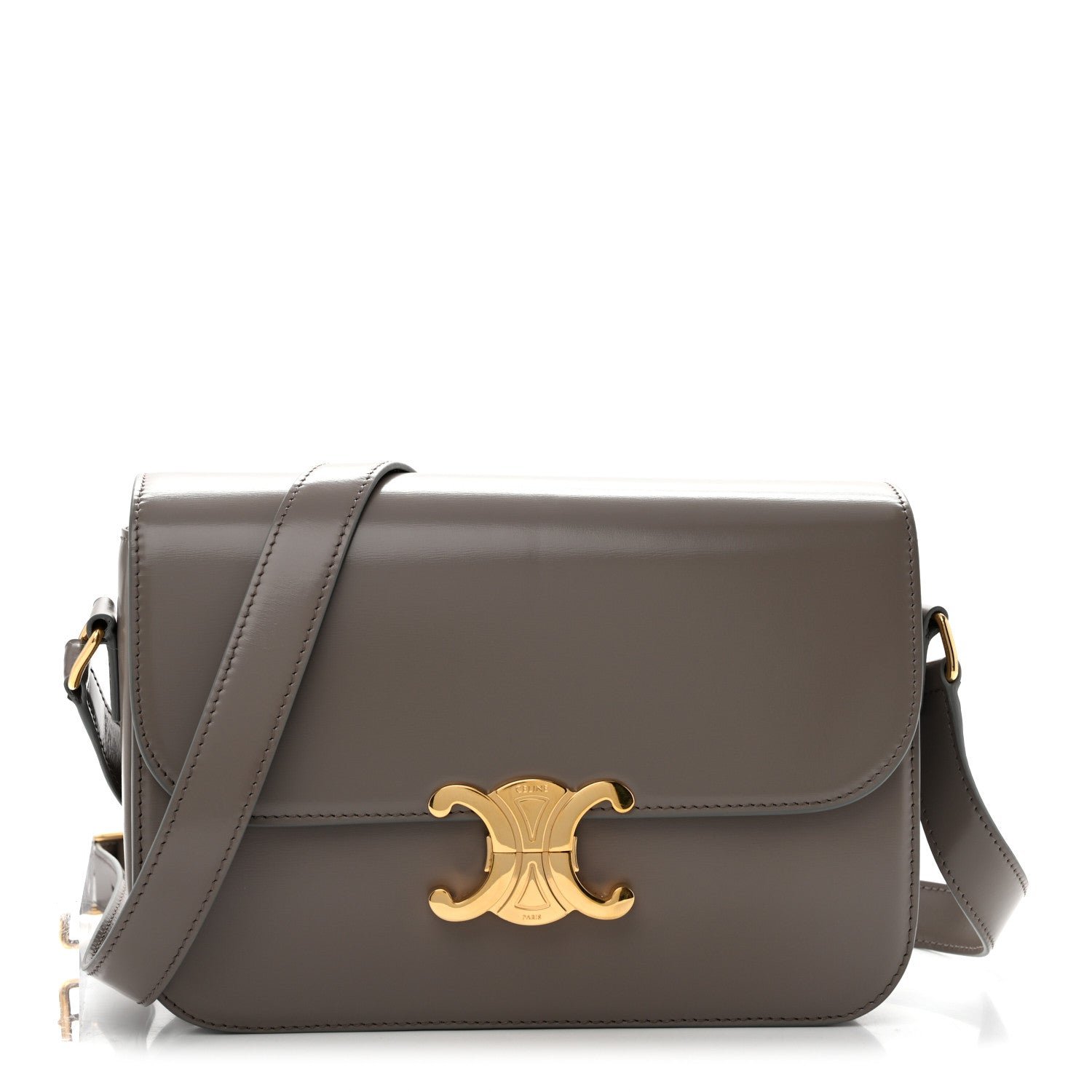 Celine Shiny Calfskin Medium Triomphe Pebble