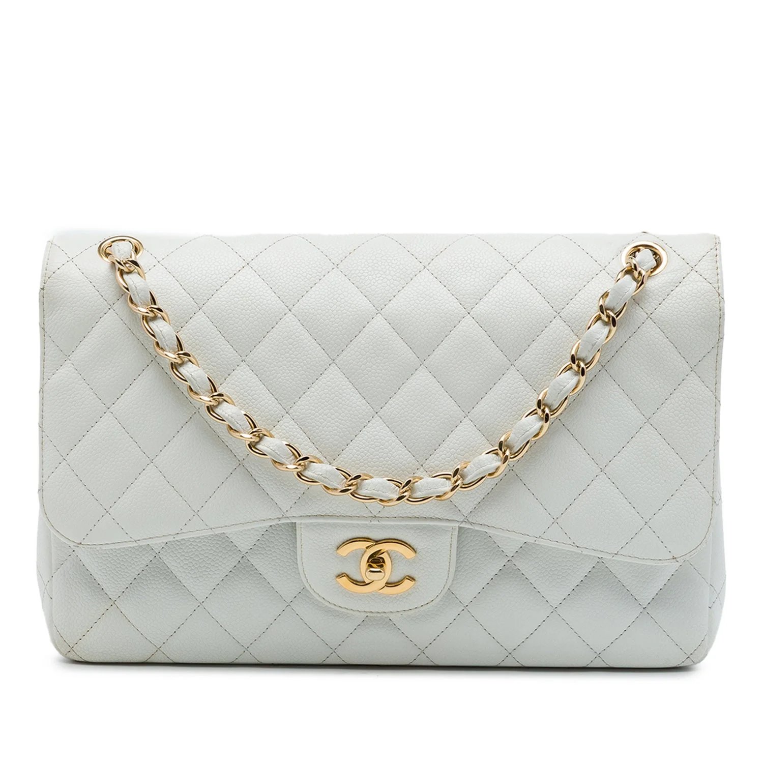 Calf Leather Jumbo Classic Caviar Double Flap