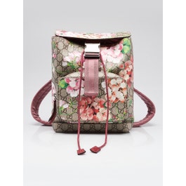 Gucci Beige/Rose GG Coated Canvas GG Blooms Small Backpack