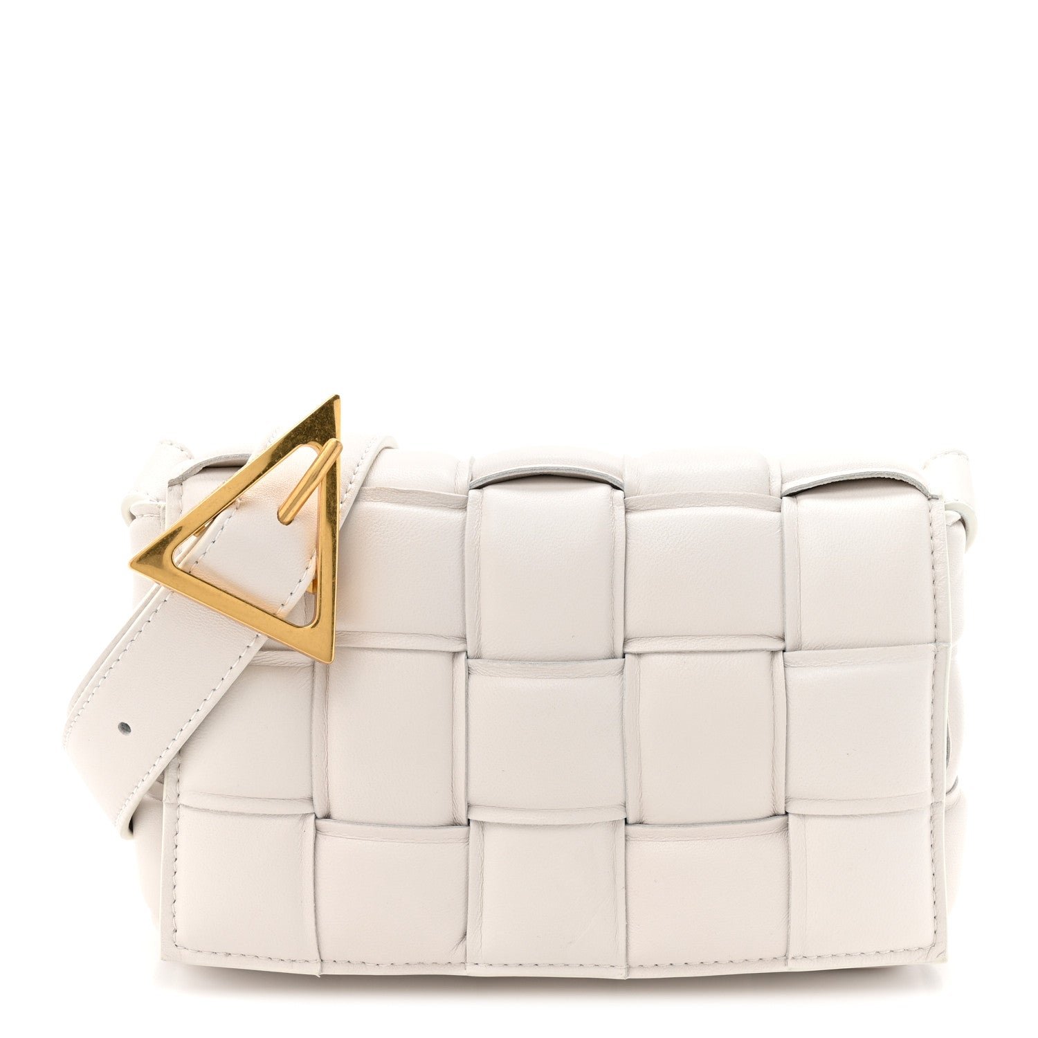 Bottega Veneta Nappa Maxi Intreccio Small Padded Cassette Crossbody Bag White