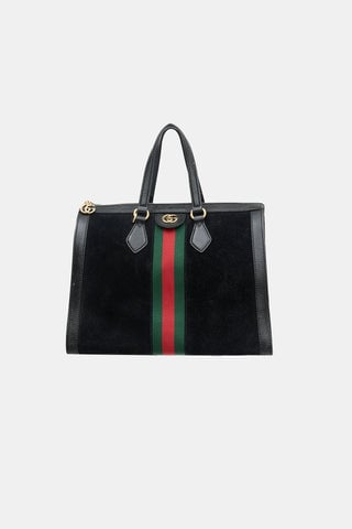 Suede Web Ophidia Boston Bag