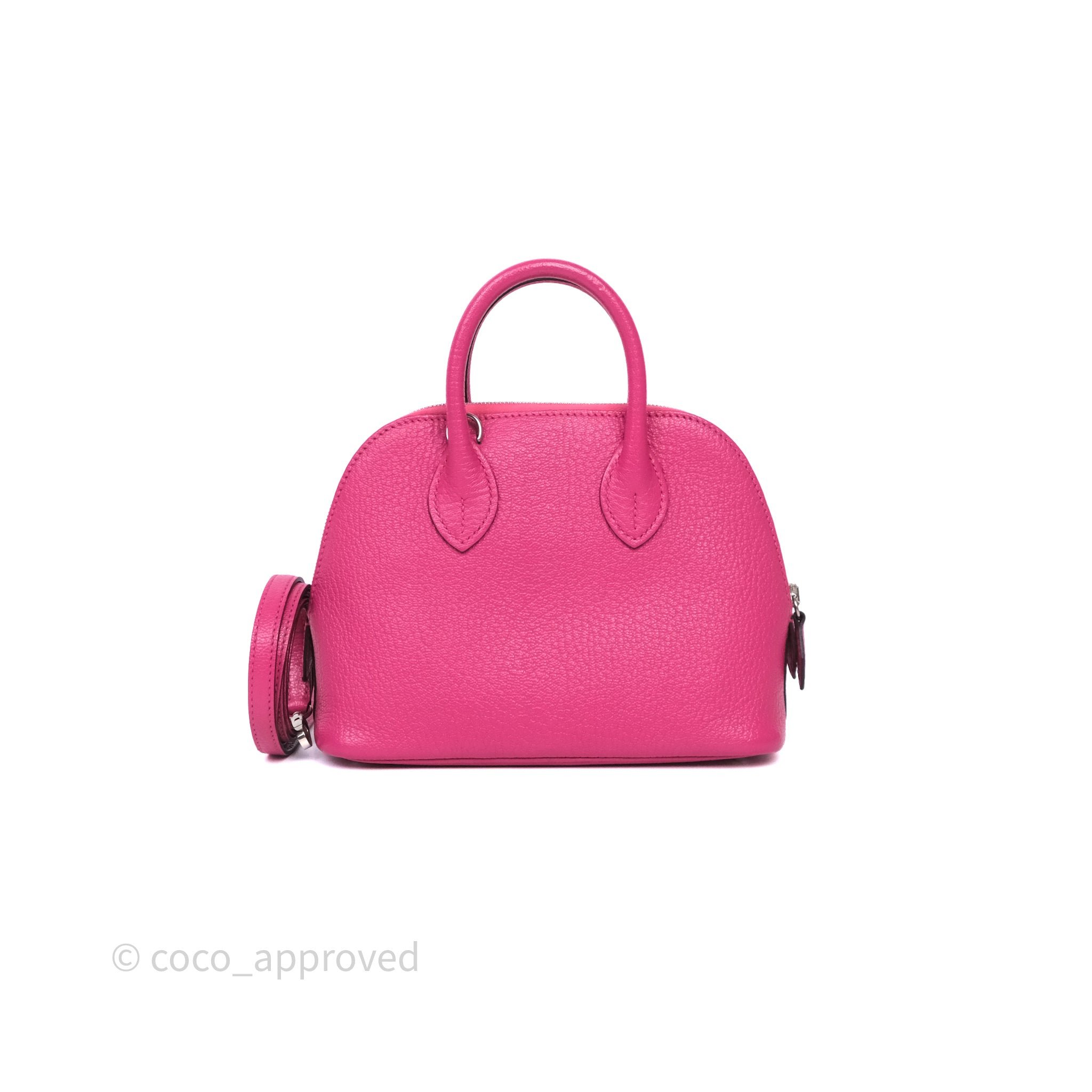 Hermès Bolide Mini 1923 Rose Shocking 5R Chevre Mysore Palladium Hardware