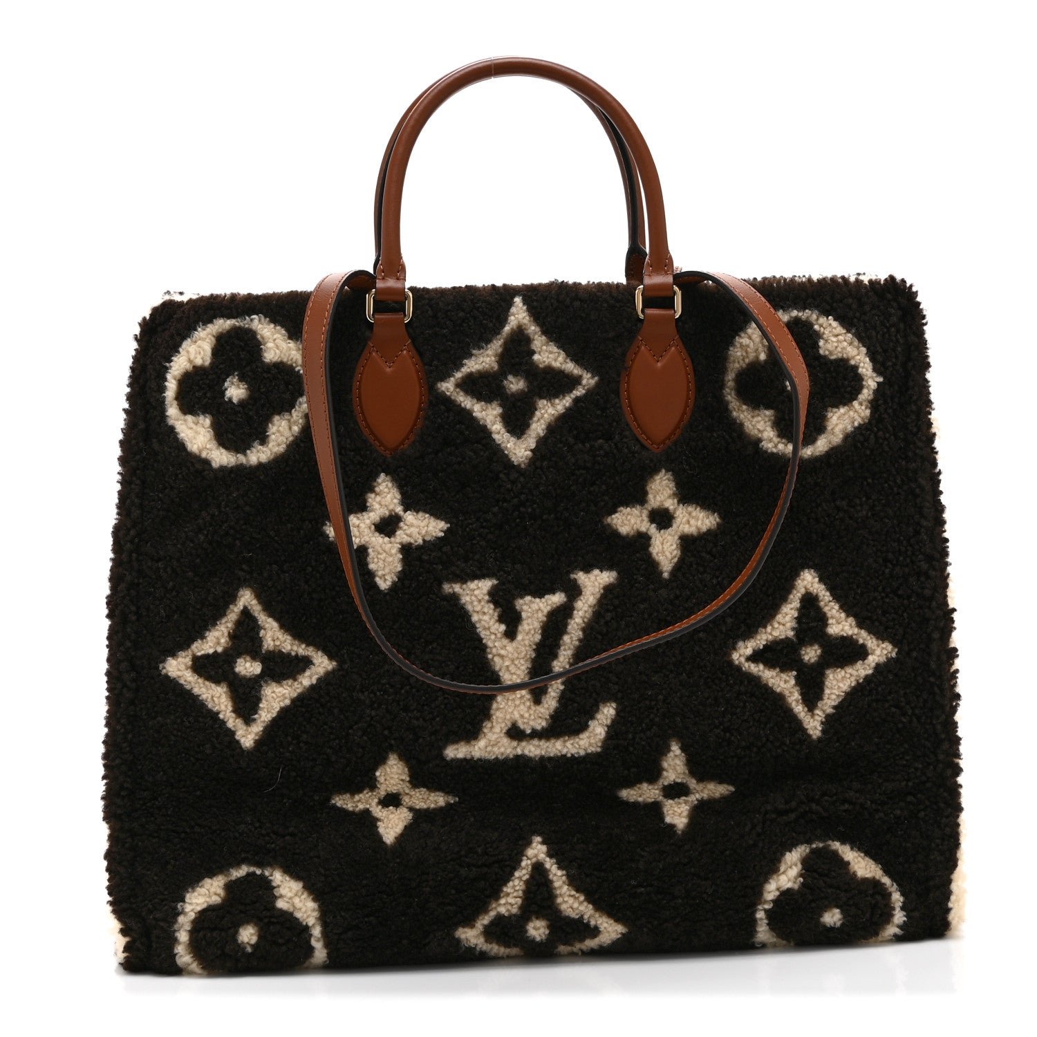 Louis Vuitton Shearling Monogram Giant Teddy Onthego GM Black White