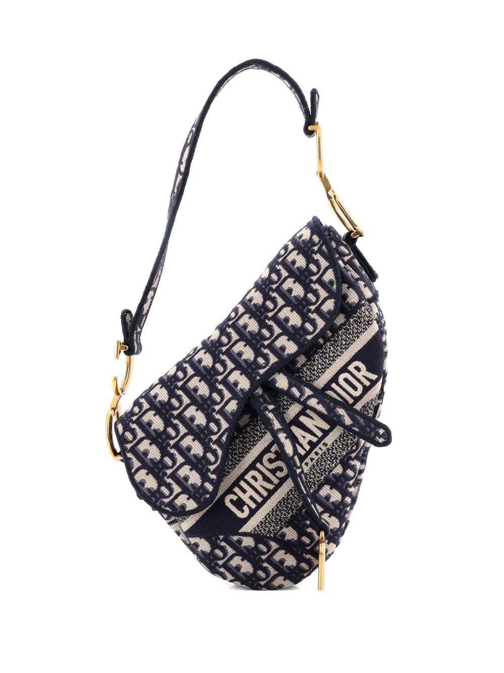 Saddle Handbag Logo Embroidered Oblique Canvas Medium shoulder bag