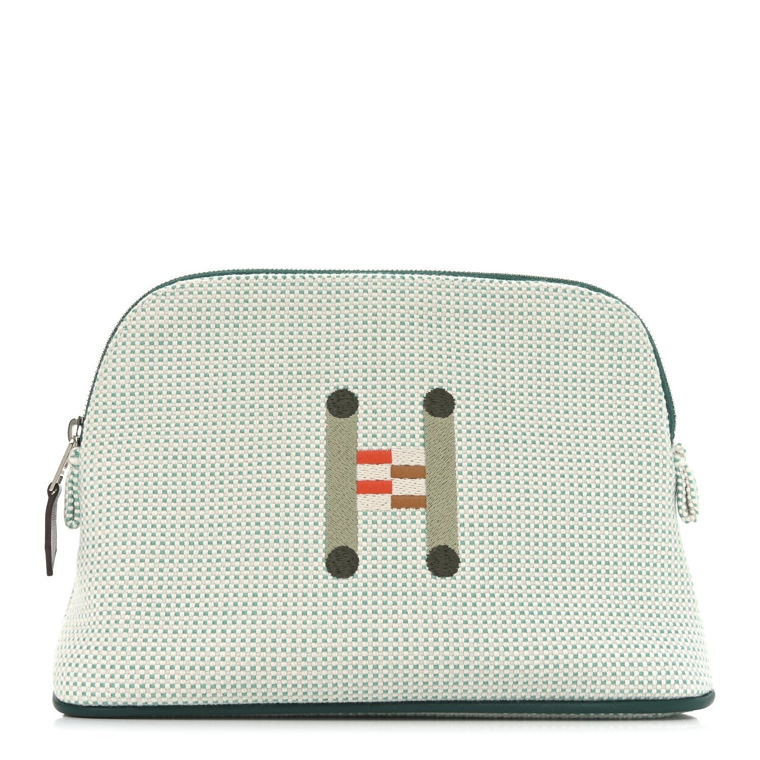 Hermes Cotton Canvas Crazy H Mini Bolide Case Nuage Menthe