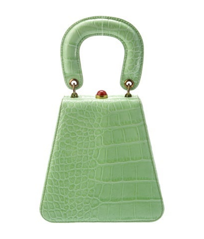 Staud Embossed Leather Top Handle Bag