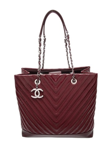 Patent Chevron Shopping Tote